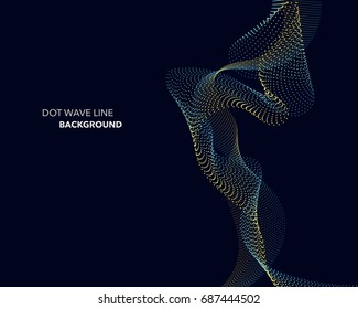 Elegant abstract vector dot wave line futuristic style background template