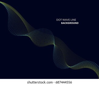 Elegant abstract vector dot wave line futuristic style background template