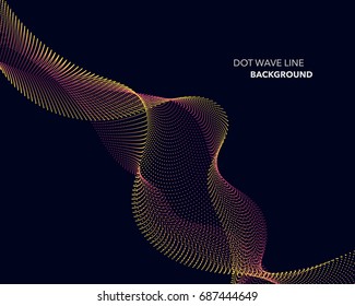 Elegant abstract vector dot wave line futuristic style background template