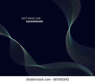Elegant abstract vector dot wave line futuristic style background template