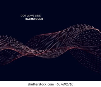 Elegant abstract vector dot wave line futuristic style background template