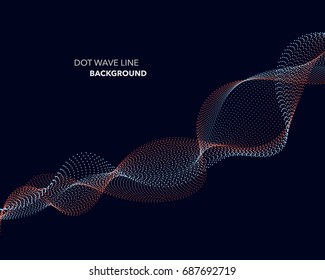 Elegant abstract vector dot wave line futuristic style background template