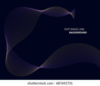 Elegant abstract vector dot wave line futuristic style background template