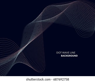 Elegant abstract vector dot wave line futuristic style background template