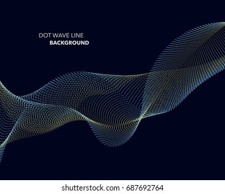 Elegant abstract vector dot wave line futuristic style background template