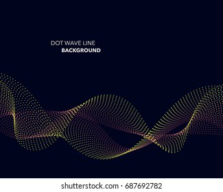 Elegant abstract vector dot wave line futuristic style background template