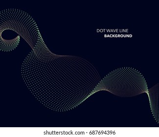 Elegant abstract vector dot wave line futuristic style background template