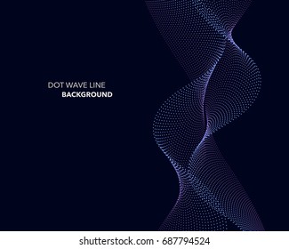 Elegant abstract vector dot wave line futuristic style background template