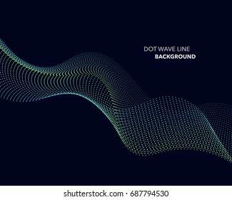 Elegant abstract vector dot wave line futuristic style background template