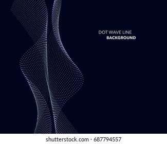 Elegant abstract vector dot wave line futuristic style background template