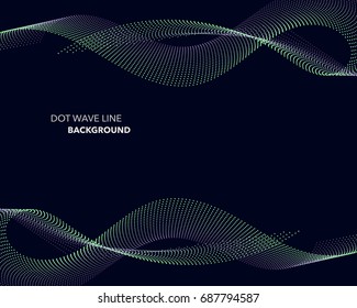 Elegant abstract vector dot wave line futuristic style background template