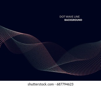 Elegant abstract vector dot wave line futuristic style background template
