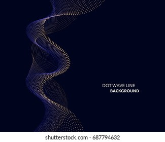 Elegant abstract vector dot wave line futuristic style background template