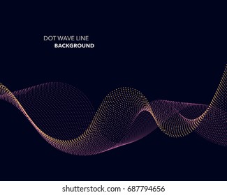 Elegant abstract vector dot wave line futuristic style background template