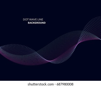 Elegant abstract vector dot wave line futuristic style background template