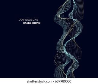 Elegant abstract vector dot wave line futuristic style background template