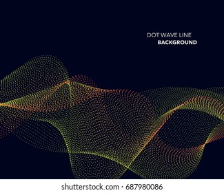 Elegant abstract vector dot wave line futuristic style background template