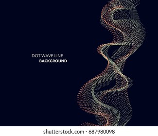 Elegant abstract vector dot wave line futuristic style background template