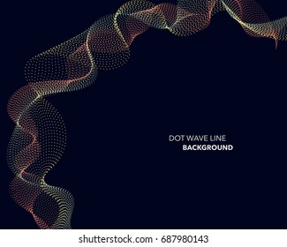 Elegant abstract vector dot wave line futuristic style background template