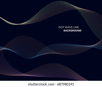 Elegant abstract vector dot wave line futuristic style background template