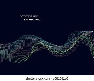 Elegant abstract vector dot wave line futuristic style background template