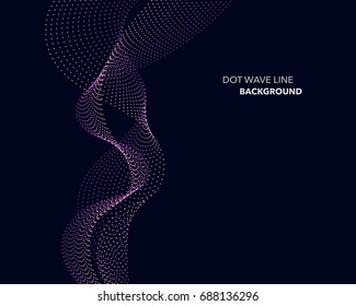 Elegant abstract vector dot wave line futuristic style background template