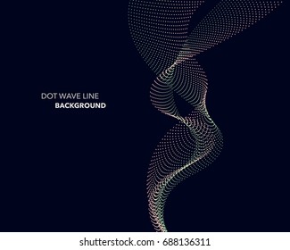 Elegant abstract vector dot wave line futuristic style background template