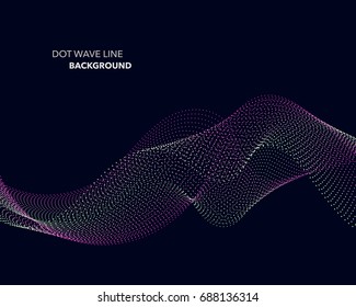 Elegant abstract vector dot wave line futuristic style background template