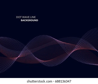 Elegant abstract vector dot wave line futuristic style background template