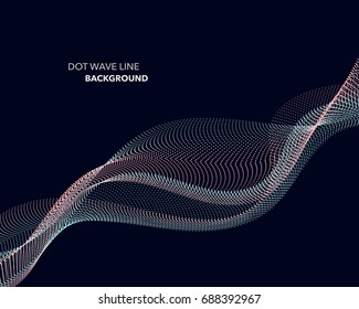 Elegant abstract vector dot wave line futuristic style background template