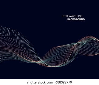 Elegant abstract vector dot wave line futuristic style background template