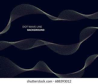 Elegant abstract vector dot wave line futuristic style background template