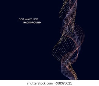 Elegant abstract vector dot wave line futuristic style background template