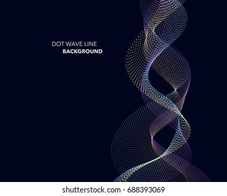 Elegant abstract vector dot wave line futuristic style background template