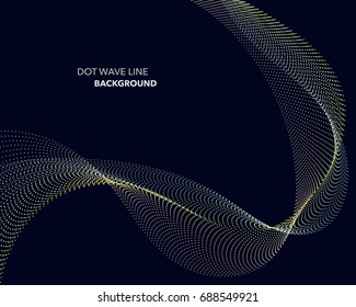 Elegant abstract vector dot wave line futuristic style background template