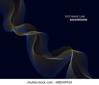 Elegant abstract vector dot wave line futuristic style background template