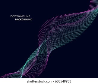 Elegant abstract vector dot wave line futuristic style background template