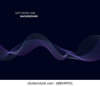 Elegant abstract vector dot wave line futuristic style background template