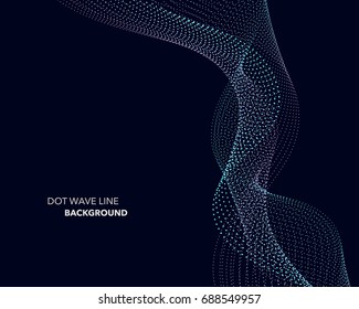 Elegant abstract vector dot wave line futuristic style background template