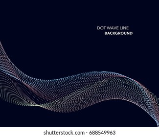 Elegant abstract vector dot wave line futuristic style background template