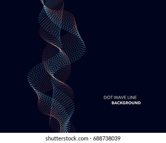 Elegant abstract vector dot wave line futuristic style background template