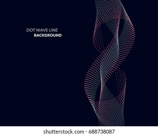 Elegant abstract vector dot wave line futuristic style background template