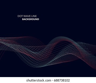 Elegant abstract vector dot wave line futuristic style background template