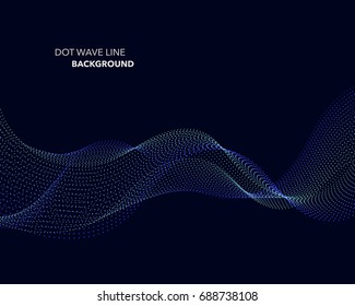 Elegant abstract vector dot wave line futuristic style background template