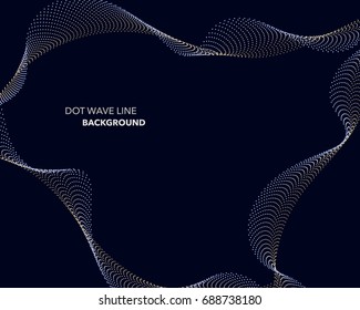 Elegant abstract vector dot wave line futuristic style background template