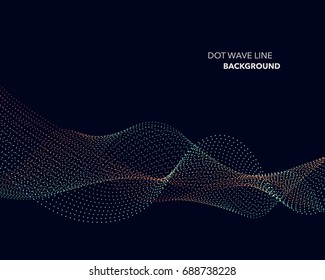 Elegant abstract vector dot wave line futuristic style background template
