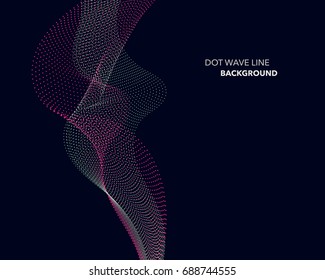 Elegant abstract vector dot wave line futuristic style background template