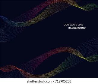 Elegant abstract vector spectrum rainbow gradient wave dot line futuristic style background