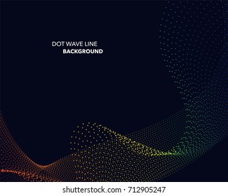 Elegant abstract vector spectrum rainbow gradient wave dot line futuristic style background