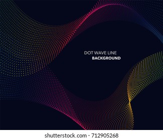 Elegant abstract vector spectrum rainbow gradient wave dot line futuristic style background